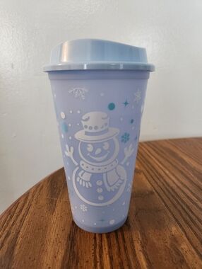 Snowman Plastic Coffee Cup NWOT